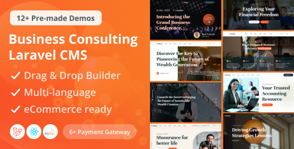 **Bione - Business Consulting Laravel CMS with Live Page Builder**