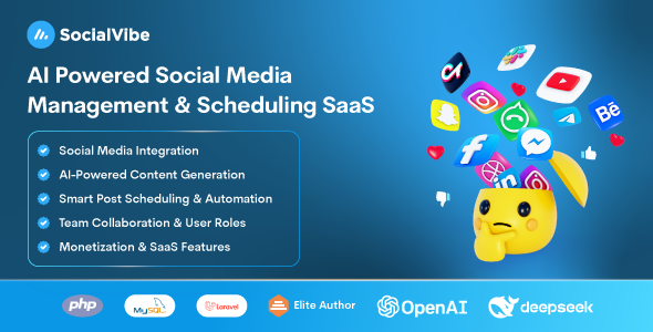 **SocialVibe - AI-Powered Social Media Management & Scheduling SaaS**