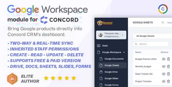 **Google Workspace Module for Concord CRM**