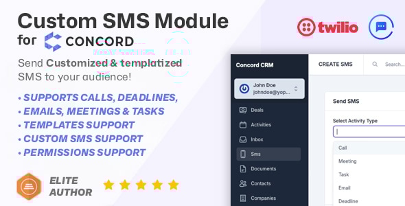**Custom SMS Module for Concord CRM**