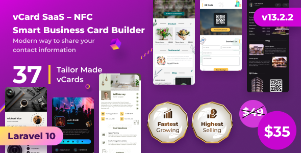 **InfyVCards SaaS - Multi-User Business Card Builder**