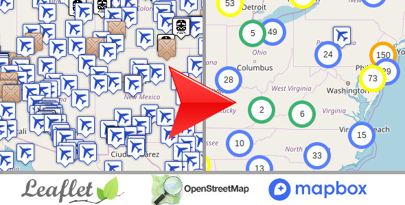 Leaflet OpenStreetMap Server-Side Markers Clustering