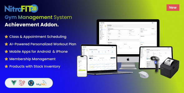 NitroFit28 Fitness Gym Management System Achievement Addon