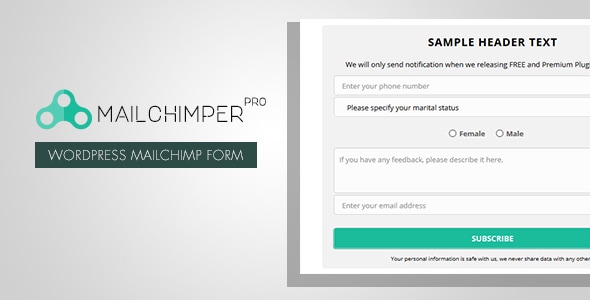 MailChimper PRO – WordPress MailChimp Signup Form Plugin
