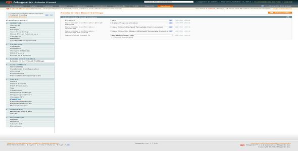 Send New Order Email to Admin