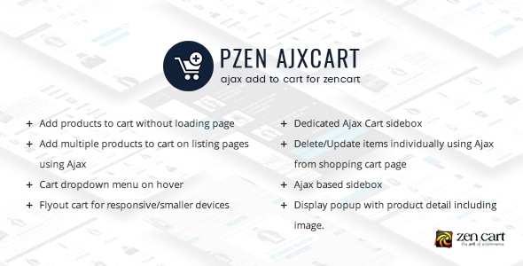 pZen AjxCart - Ajax Add to Cart for ZenCart