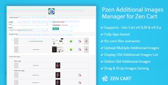 pZen Additional Product Images Manager for Zen Cart