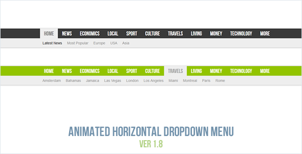 Animated Horizontal Dropdown Menu