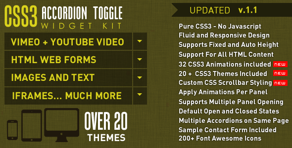 **CSS3 Accordion and Toggle Widget Kit**
