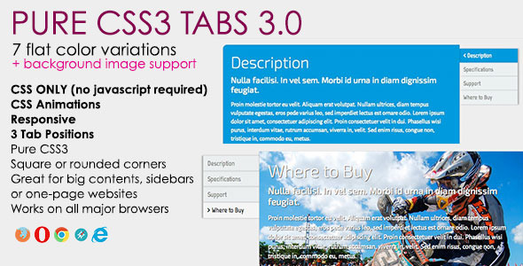 **Pure CSS3 Tabs (Alternative Version)**