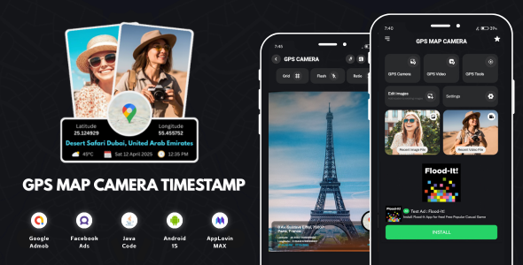 **GPS Map Camera Timestamp with AdMob Ads**