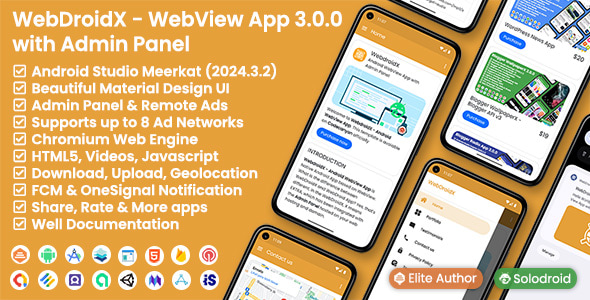 **WebDroidX Android WebView App with Admin Panel**