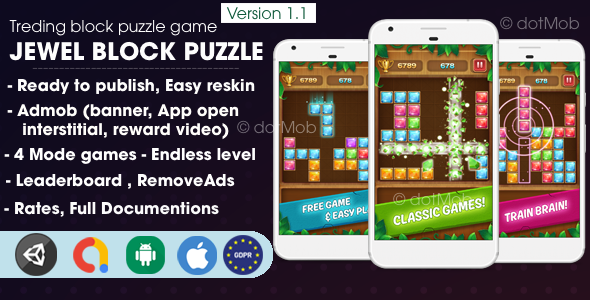 **Jewel Block Puzzle Unity Complete Project**