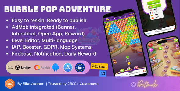 Bubble Pop Adventure Complete Unity Game