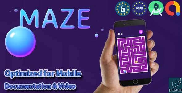 Maze Neon - AdMob & GDPR Android Studio