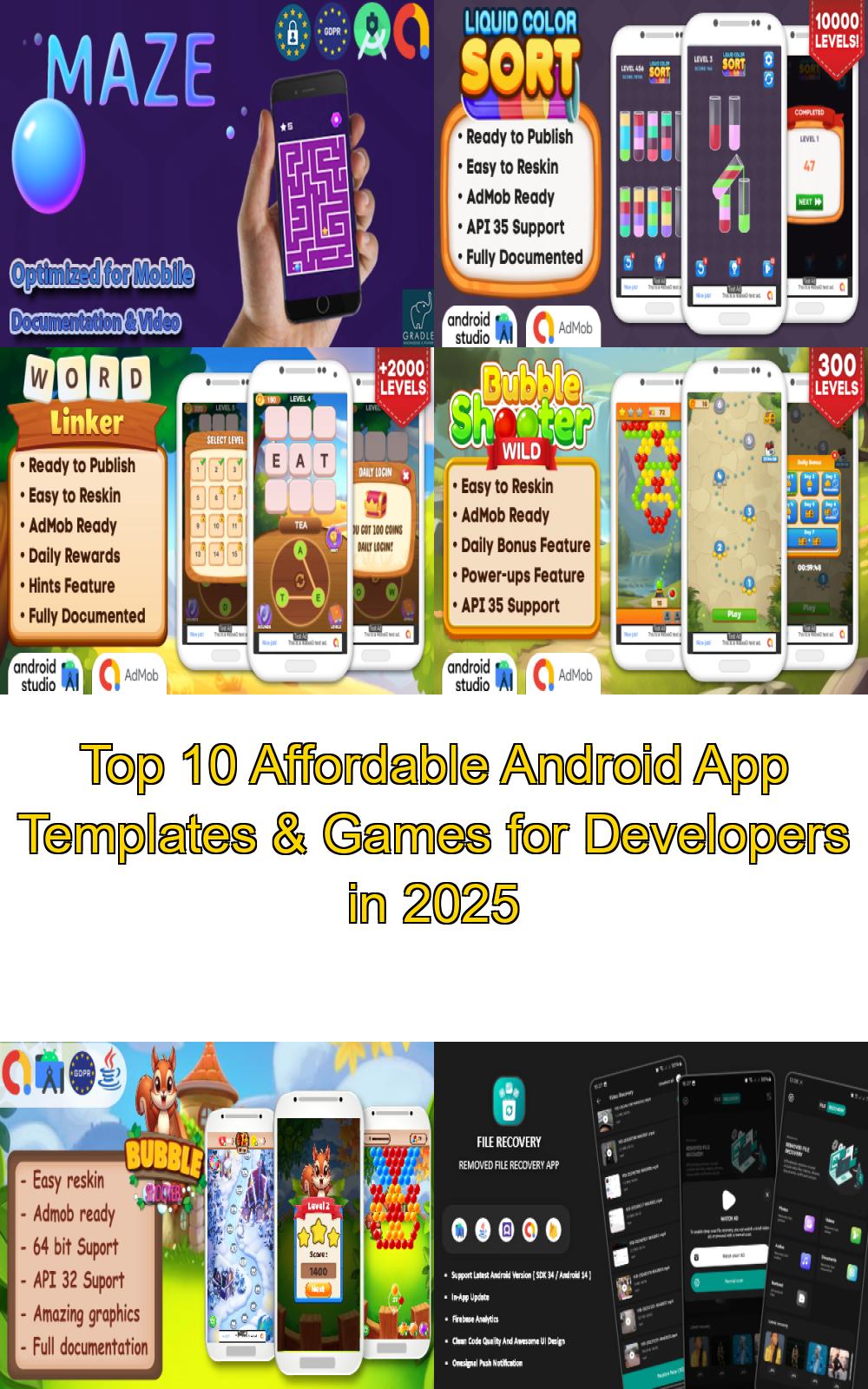 Top 10 Affordable Android App Templates & Games for Developers in 2025