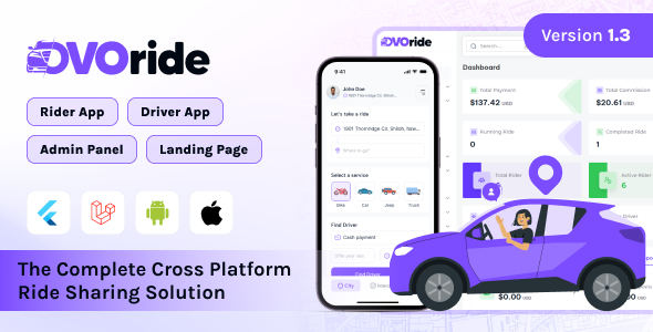 Ovoride: Complete Cross-Platform Ride-Sharing Solution