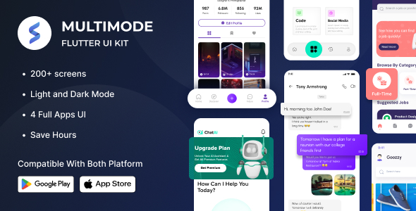 MultiMode Flutter: Flutter UI Kit (Light & Dark Mode)
