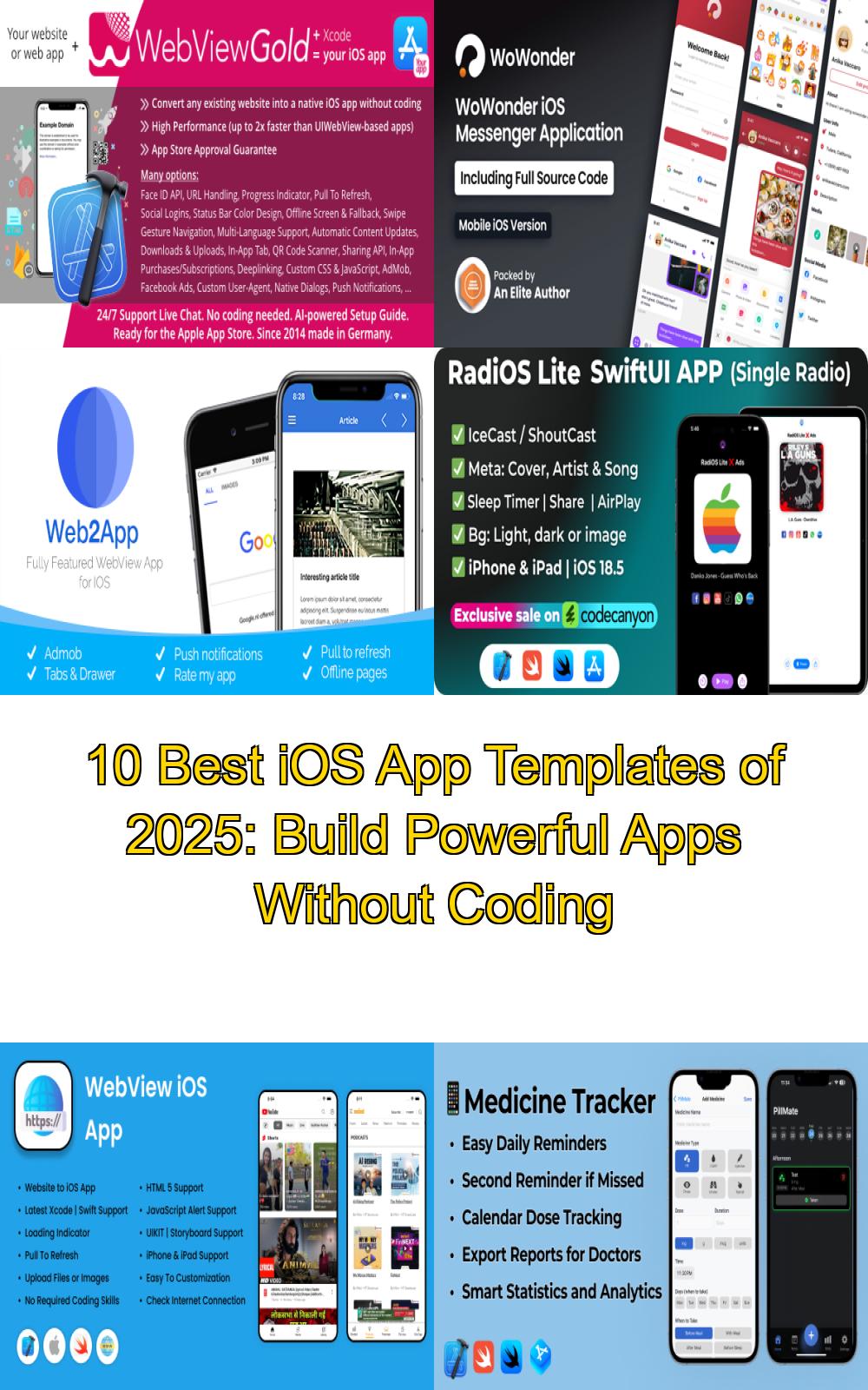 10 Best iOS App Templates of 2025: Build Powerful Apps Without Coding