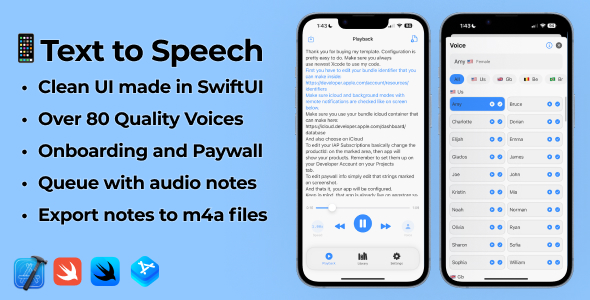 iOS 17 Swift TTS Reader App with Subscriptions