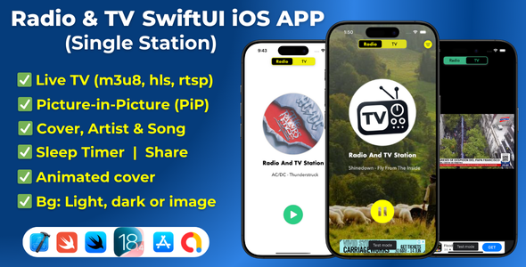 Radio & TV SwiftUI App Template (iOS 18)