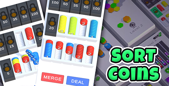 **Sort Coins - HyperCasual Puzzle Game**