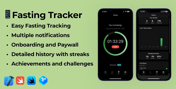 **iOS 17 Swift Fasting Tracker App**