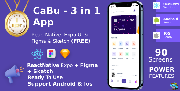 Multipurpose 3 Apps in 1 - React Native Expo