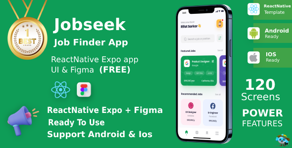 Online Job Finder App UI Kit - React Native & Expo