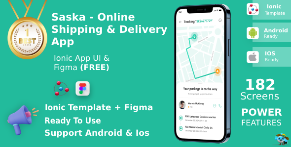 Shipping Delivery App UI Kit - Ionic Saska