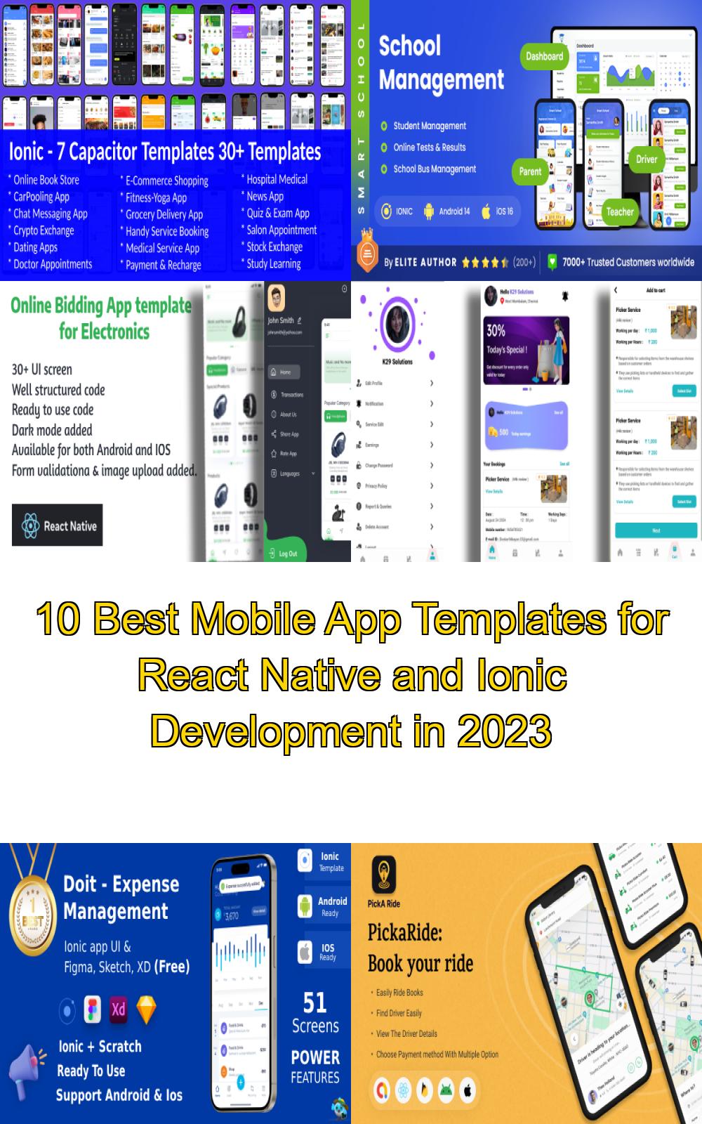 10 Best Mobile App Templates for React Native and Ionic Development in 2023