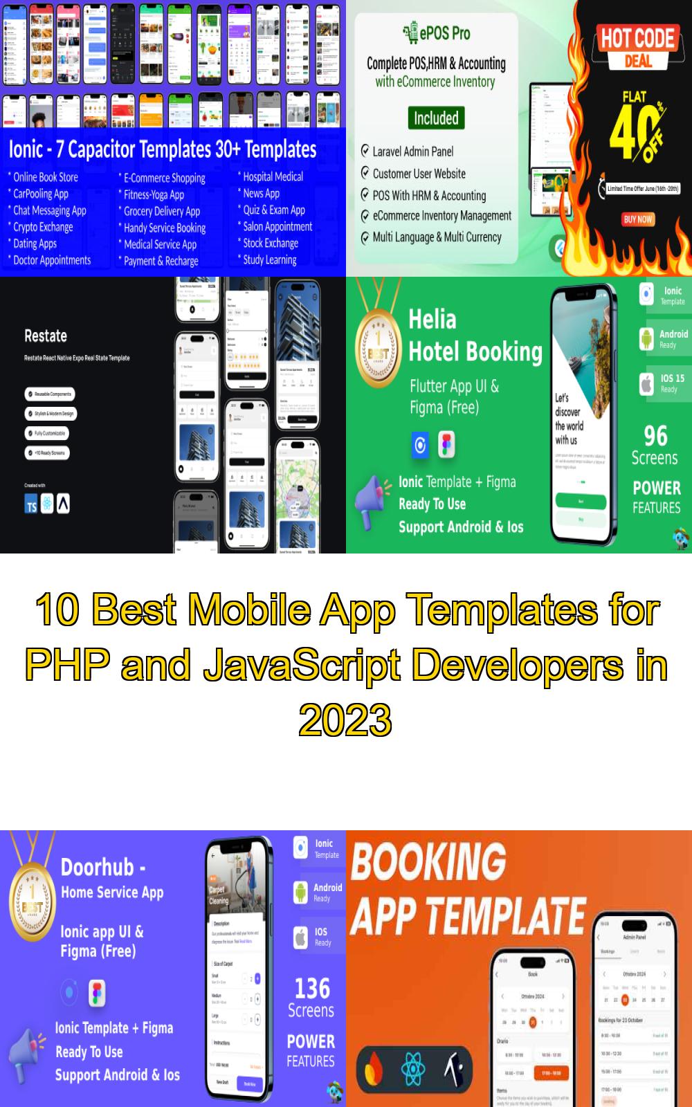 10 Best Mobile App Templates for PHP and JavaScript Developers in 2023