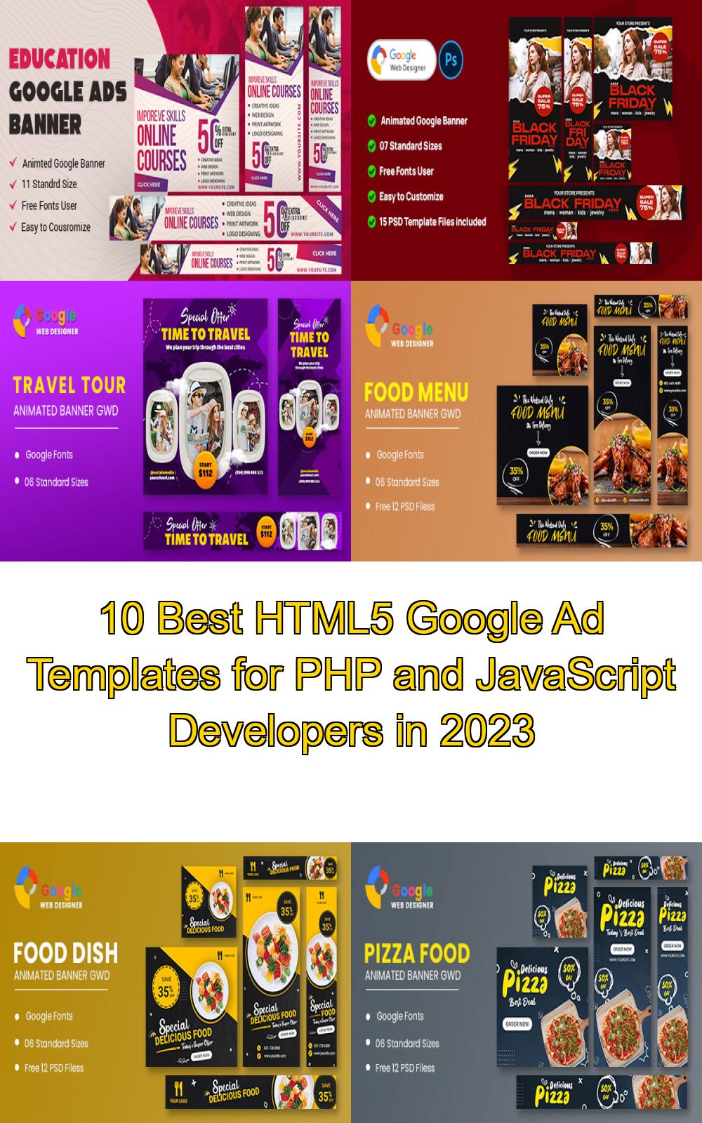 10 Best HTML5 Google Ad Templates for PHP and JavaScript Developers in 2023