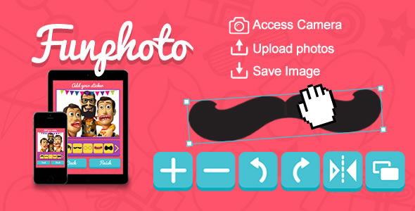 FunPhoto Stickers App HTML5 Canvas