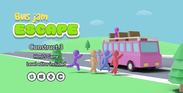 Bus Jam Escape HTML5 Game (Construct 3)