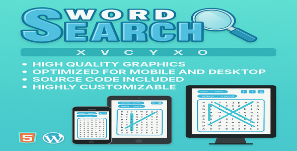 Word Search Puzzle Game - HTML5 Mobile Ready