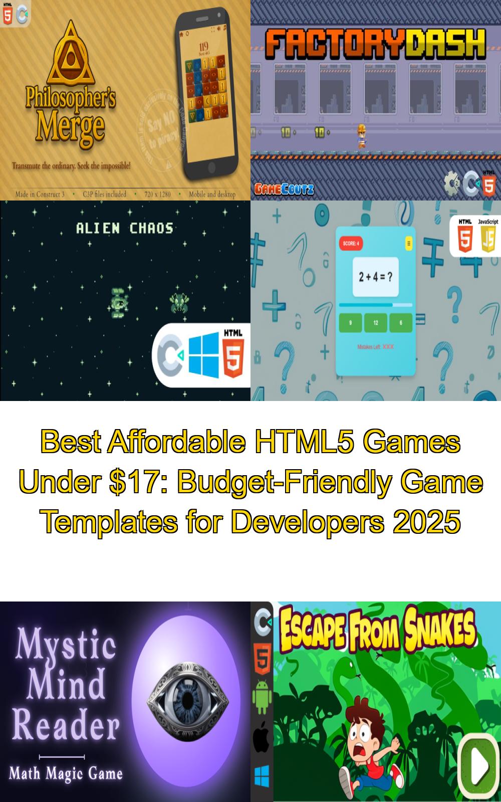 Best Affordable HTML5 Games Under $17: Budget-Friendly Game Templates for Developers 2025