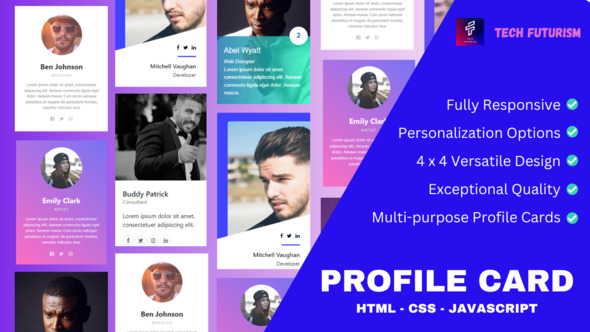 Profile Cards - The Ultimate Bootstrap Profile Cards