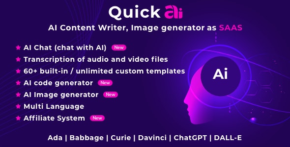 **QuickAI – OpenAI Content & Image Generator and Writing Assistant SaaS**
