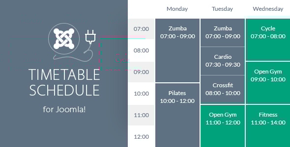 **Timetable Responsive Schedule for Joomla**