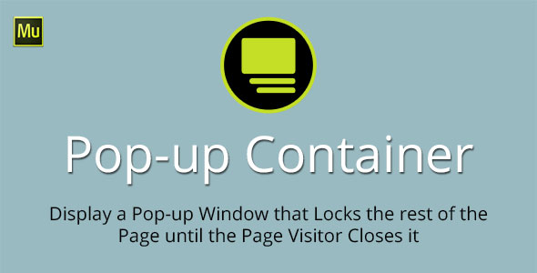 **Popup Container Adobe Muse Widget**