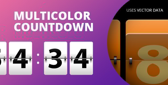**Multicolor Countdown for Adobe Muse**