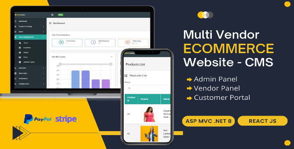 **Multi Vendors Ecommerce Website in ASP MVC .NET 6 and React JS**