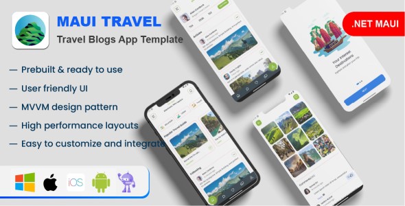 **MauiTravel \- Travel Blogs App Template for .NET MAUI**