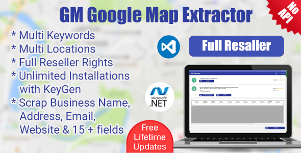 **GM \- Google Map Extractor \(Full Resaller Rights\)**