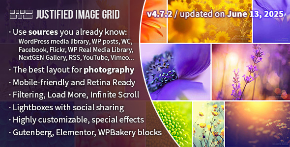 **Justified Image Grid \- Premium WordPress Gallery**