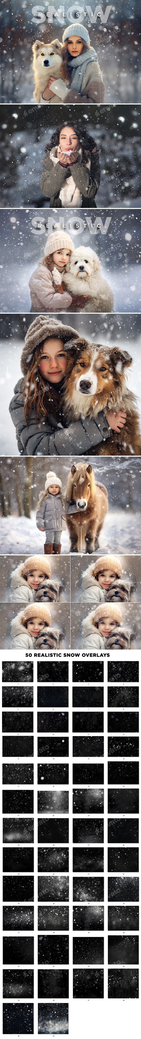 50 Realistic Snow Overlays