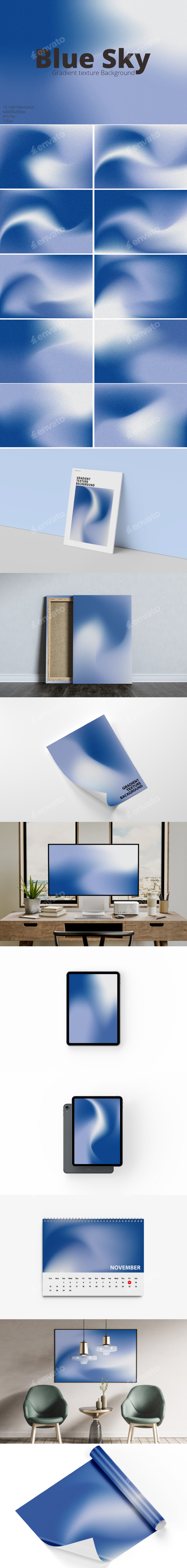 Blue Sky Gradient Texture Background