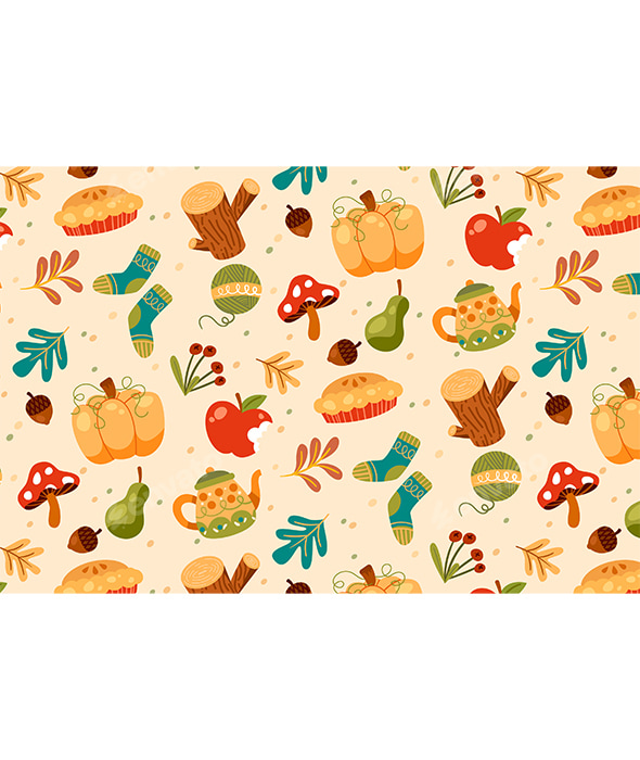 Flat Autumn Fall Season Pattern