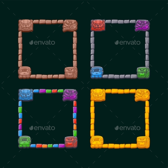 Maya Stone Boards Aztec Carton Game Frames